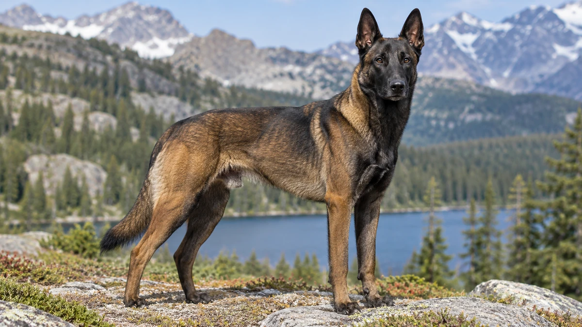 Belçika Kurdu köpek — koyu fawn (sable) renk
