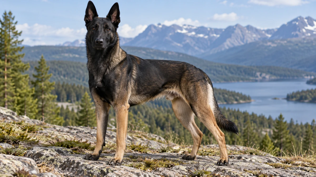 Belçika Kurdu köpek — siyah-açık (seyrek) renk