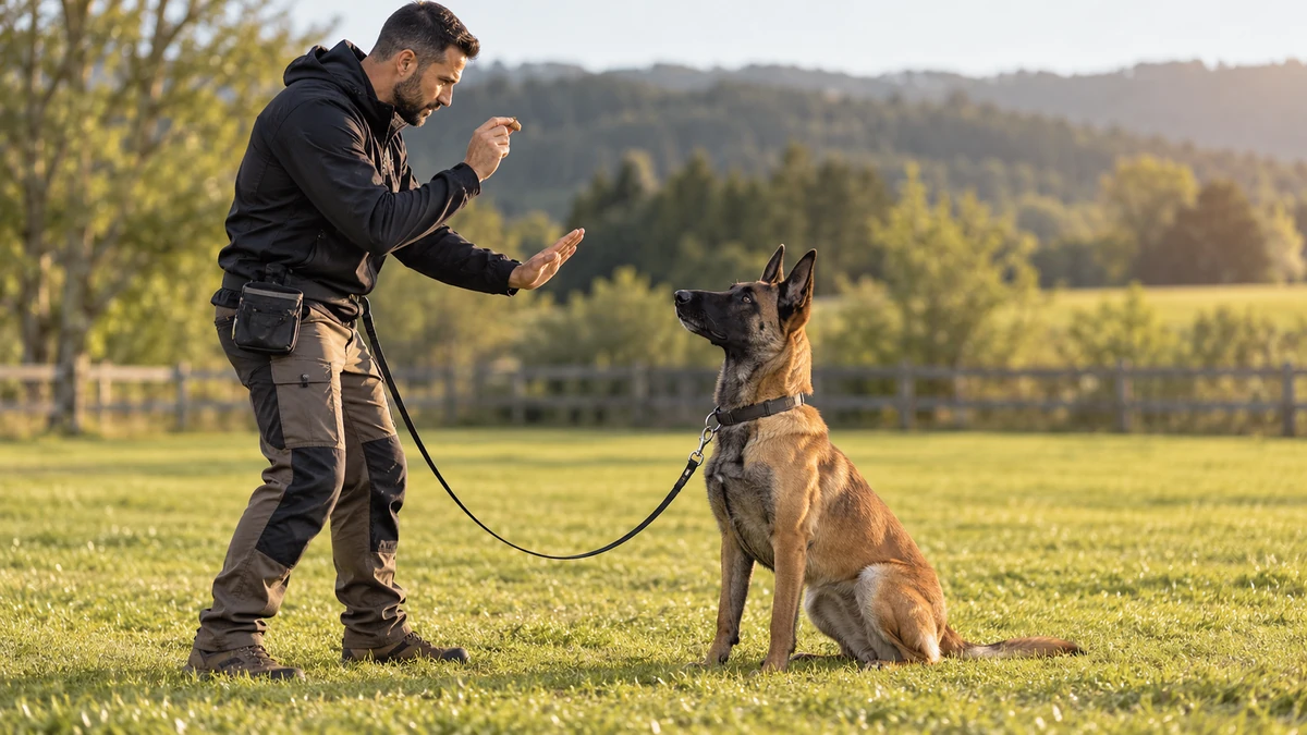 Belçika Kurdu yavru köpek — komut ve eğitim